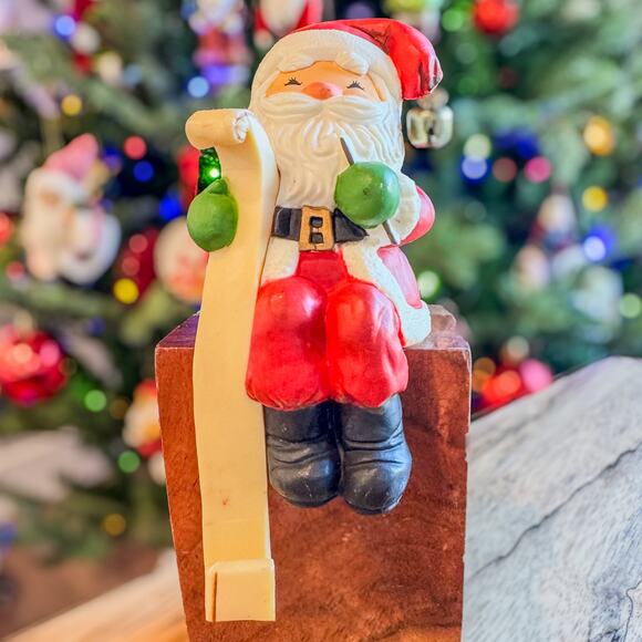 1984 Vintage Hallmark Santa Claus Christmas List Shelf Sitter Stocking Hanger - Picture 8 of 10